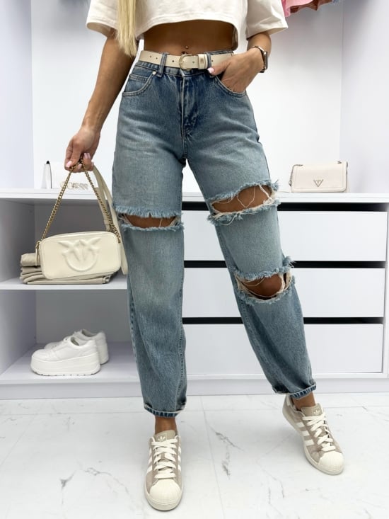 Spodnie Jeansowe Z Dziurami Baggy Porrto (2)