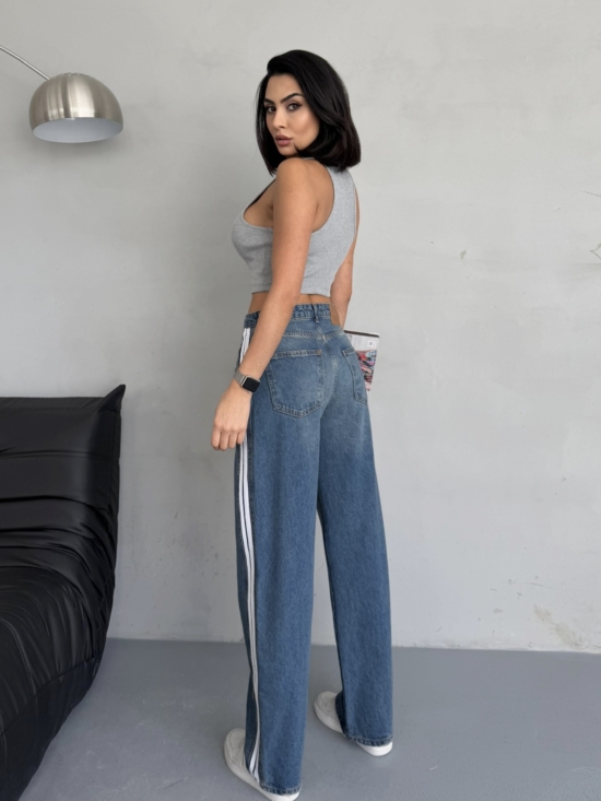Spodnie Jeansowe Z Lampasami Balloon Baggy Venetto (3)