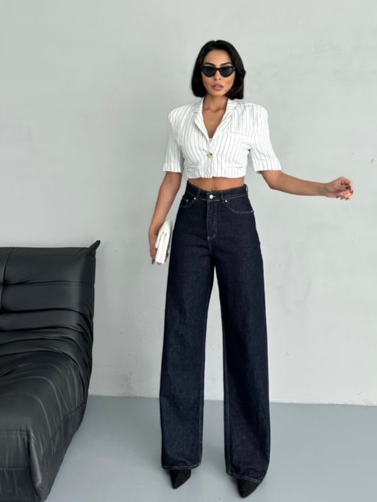 Spodnie Jeansowe Granatowe Baggy Freya (1)