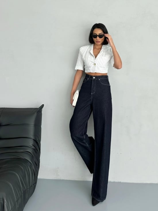 Spodnie Jeansowe Granatowe Baggy Freya (3)
