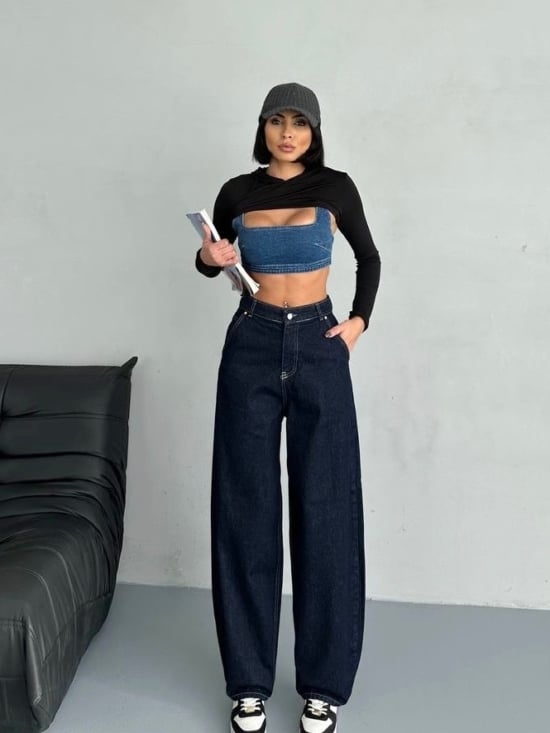 Spodnie Jeansowe Granatowe Skater Fit Monako