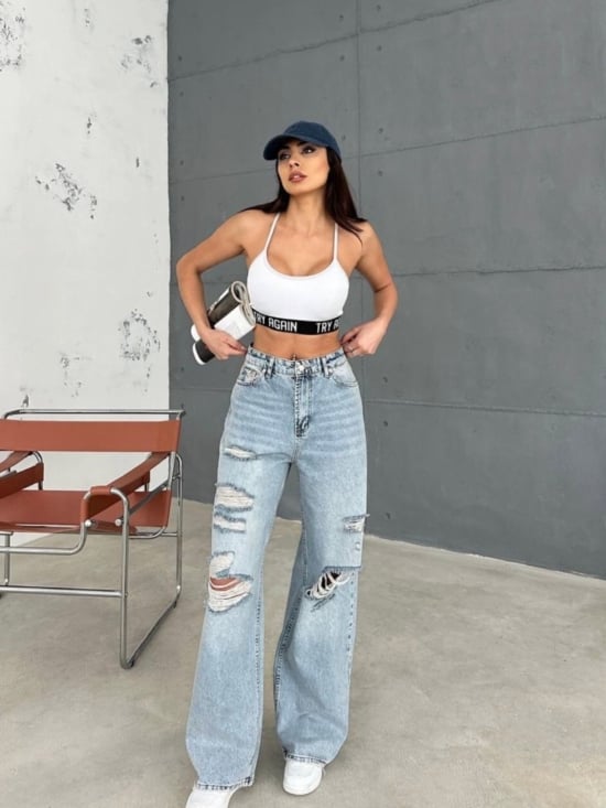 Spodnie Jeansowe Z Dziurami Baggy Savell (1)