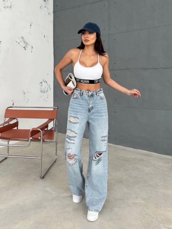 Spodnie Jeansowe Z Dziurami Baggy Savell (3)